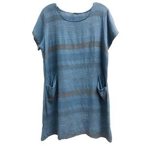 Tempo Paris Stripe Denim Color Pocket Dress